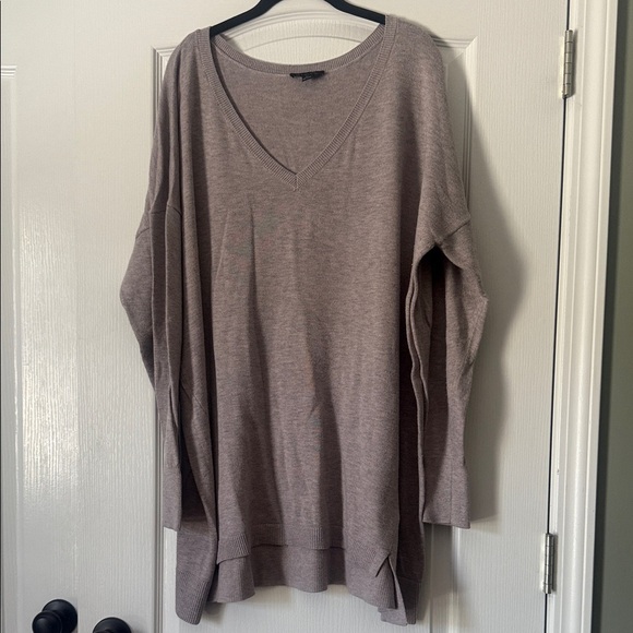 H by Halston V-Neck Sweater in Taupe - Picture 1 of 2